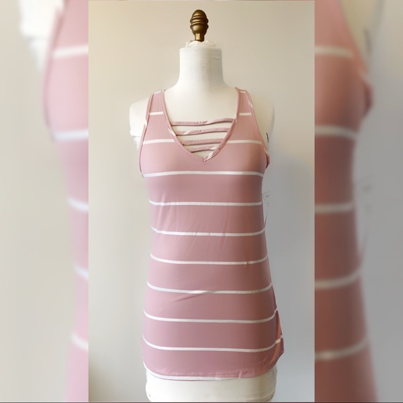 ❌ SOLD- Cage bar detail stripe tank top NWT - Picture 2 of 5